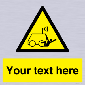 Custom warning run over by operator controlled machine